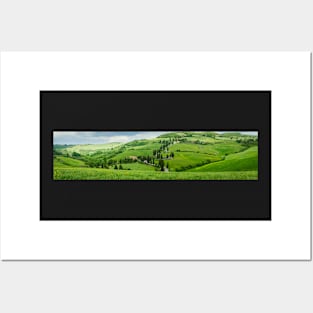 Panoramic view on Val d'Orcia, Tuscany Posters and Art